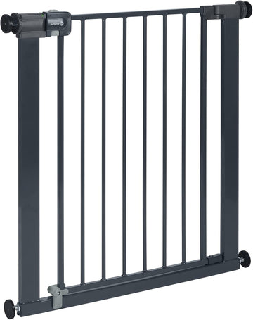Safety 1st Easy Close Metal Gate, Barrière escalier enfant à pression 73-80 cm (max 108 cm), Barrière de sécurité enfant facile à fermer d'une main, Sans vis ni perçage, Double verrouillage, Noir